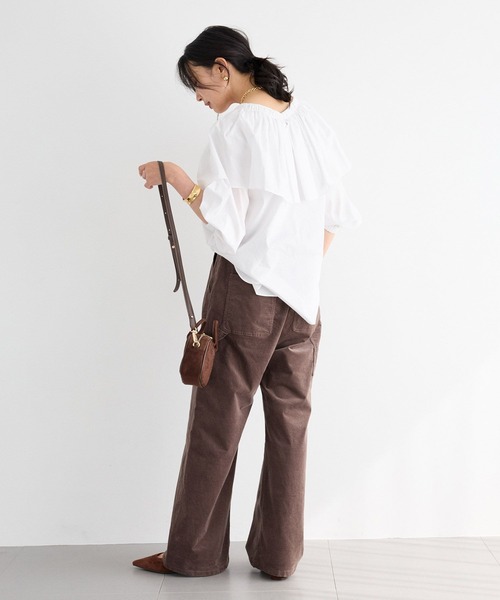 BARNYARDSTORM（バンヤードストーム）の「BARNYARDSTORM / コーデュロイペインターパンツ / マシンウォッシャブル（チノパンツ・レディース・ブラウン/ベージュ・S/M）」の14枚目の写真