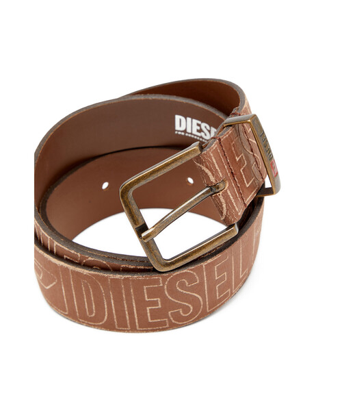 メンズ レザーベルト DIESEL LOGO B-BISCOTTO OUTLINE（ベルト