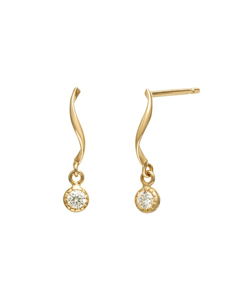 TAKE-UP（テイクアップ）の「【Lively】K10 ヒネリライン　スイングピアス( YG)（ピアス（両耳用）・レディース・イエローゴールド・FREE）」の5枚目の写真