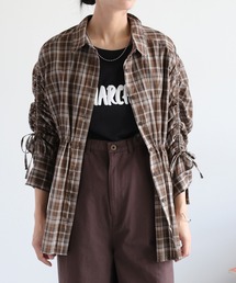 チェックドロストシャーリングシアーシャツ