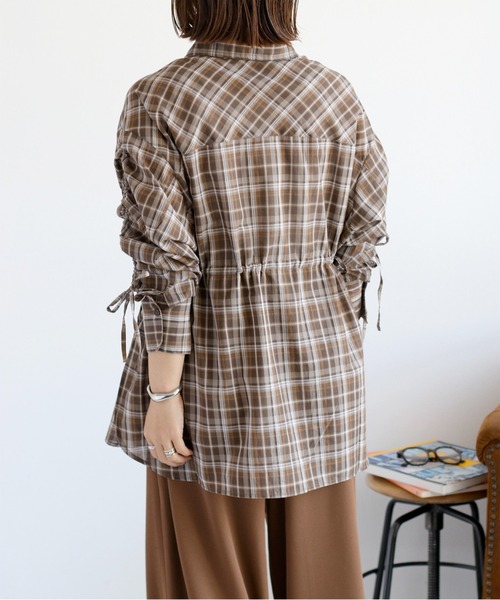 cepo(セポ)の「チェックドロストシャーリングシアーシャツ(シャツ/ブラウス・レディース・ブルー系/イエロー系/ブラウン系・M)」の18枚目の写真