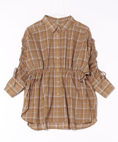 cepo(セポ)の「チェックドロストシャーリングシアーシャツ(シャツ/ブラウス・レディース・ブルー系/イエロー系/ブラウン系・M)」の8枚目の写真