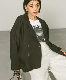 BAYFLOW | [夏から秋まで着られる]ダブルブレストシアージャケット(テーラードジャケット)