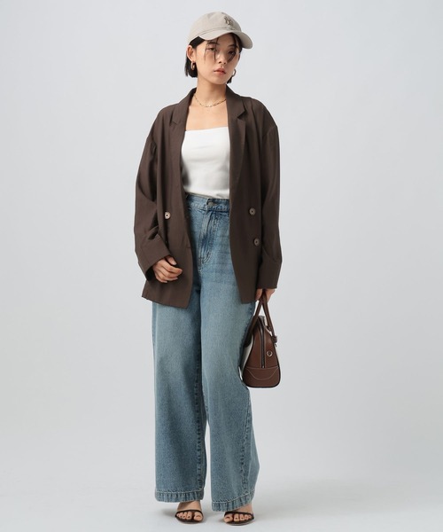 セール】[夏から秋まで着られる]ダブルブレストシアージャケット