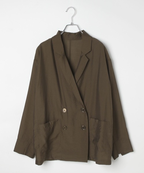 セール】[夏から秋まで着られる]ダブルブレストシアージャケット