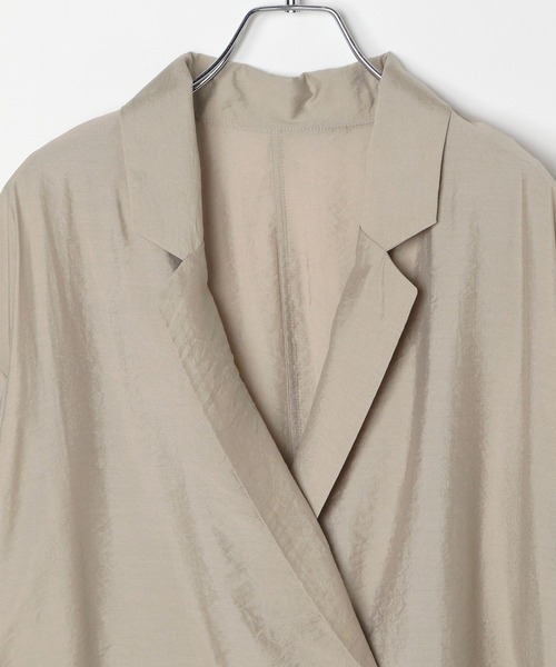 BAYFLOW（ベイフロー）の「[夏から秋まで着られる]ダブルブレストシアージャケット（テーラードジャケット・レディース・ダークブラウン/ブラック/グレイッシュベージュ・SMALL/MEDIUM）」の21枚目の写真