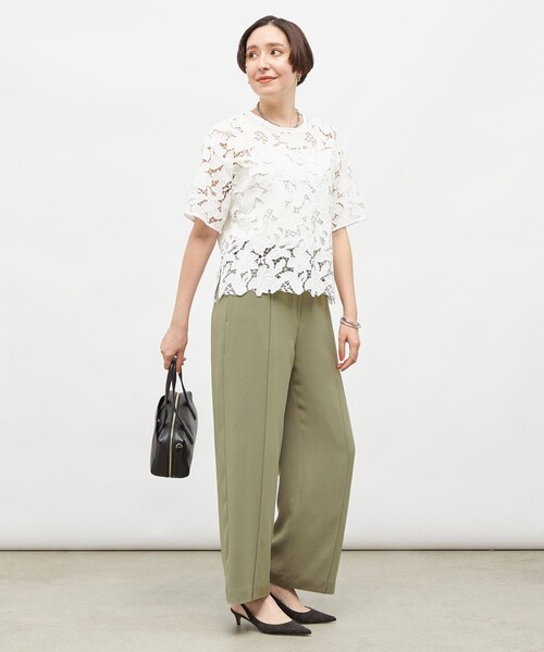 NOLLEY’S Sophi(ノーリーズソフィ)の「レースTブラウス(シャツ/ブラウス・レディース・ブラック/ホワイト・38)」の6枚目の写真