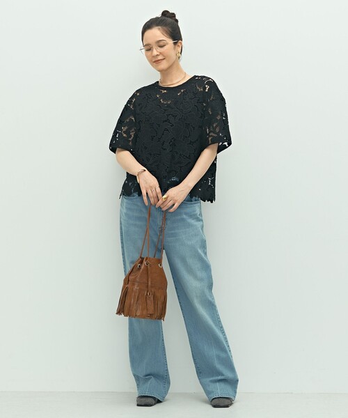 NOLLEY’S Sophi(ノーリーズソフィ)の「レースTブラウス(シャツ/ブラウス・レディース・ブラック/ホワイト・38)」の12枚目の写真