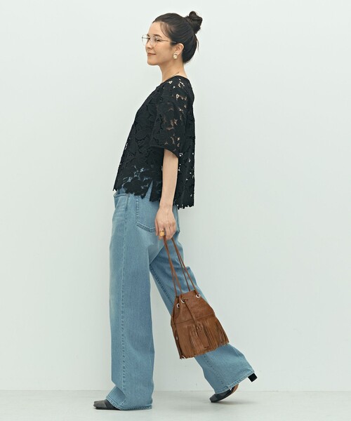 NOLLEY’S Sophi(ノーリーズソフィ)の「レースTブラウス(シャツ/ブラウス・レディース・ブラック/ホワイト・38)」の14枚目の写真