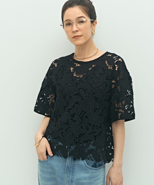 NOLLEY’S Sophi(ノーリーズソフィ)の「レースTブラウス(シャツ/ブラウス・レディース・ブラック/ホワイト・38)」の18枚目の写真