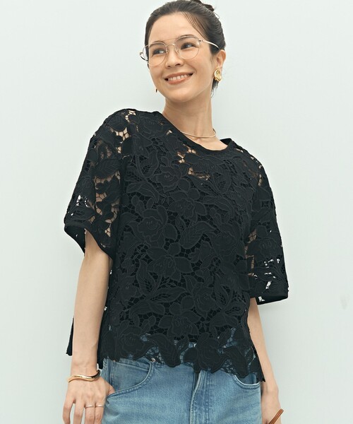 NOLLEY’S Sophi(ノーリーズソフィ)の「レースTブラウス(シャツ/ブラウス・レディース・ブラック/ホワイト・38)」の22枚目の写真