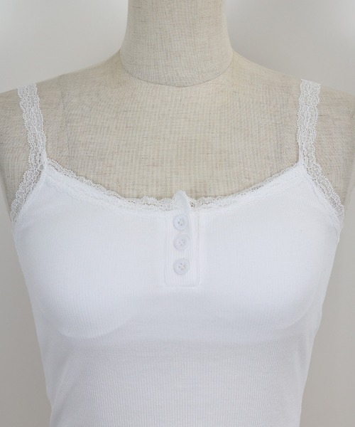 BLUEEAST（ブルーイースト）の「カップ付きレースストラップキャミソール（キャミソール・レディース・ホワイト/グレー/ブラック・MEDIUM）」の8枚目の写真