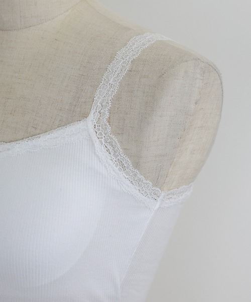 BLUEEAST（ブルーイースト）の「カップ付きレースストラップキャミソール（キャミソール・レディース・ホワイト/グレー/ブラック・MEDIUM）」の7枚目の写真
