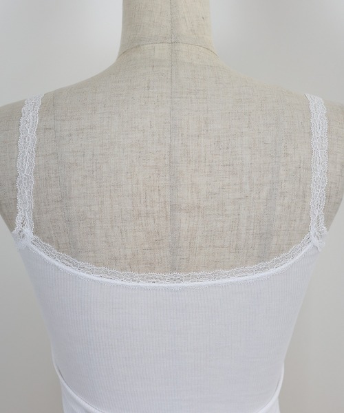 BLUEEAST（ブルーイースト）の「カップ付きレースストラップキャミソール（キャミソール・レディース・ホワイト/グレー/ブラック・MEDIUM）」の6枚目の写真