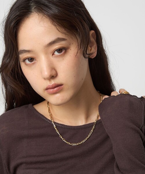 セール】ツイストデザイン チェーンネックレス（ネックレス）｜green