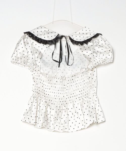 gossip!ロサンゼルス(ゴシップロサンゼルス)の「Y2K ラウンドカラー ドット柄パフスリーブブラウス(Tシャツ/カットソー・レディース・ドット・FREE)」の3枚目の写真