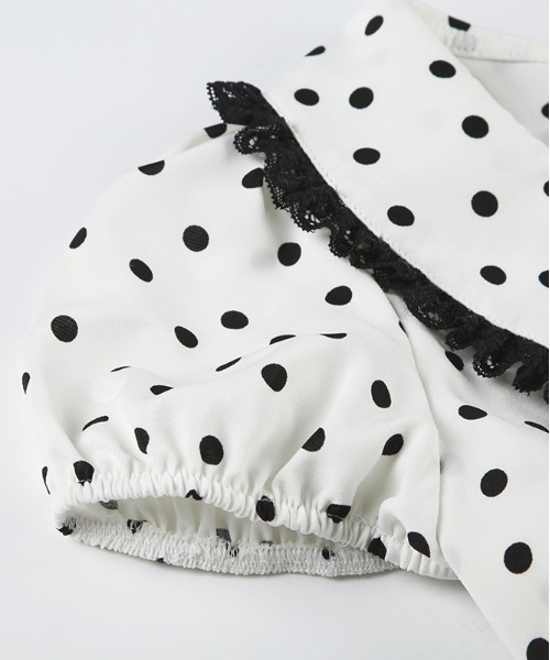 gossip!ロサンゼルス(ゴシップロサンゼルス)の「Y2K ラウンドカラー ドット柄パフスリーブブラウス(Tシャツ/カットソー・レディース・ドット・FREE)」の8枚目の写真