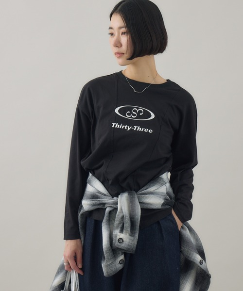 Paradise Picnic（パラダイスピクニック）の「33℃ メタリックロゴTシャツ（Tシャツ/カットソー・レディース・ホワイト/ブラック/グリーン・FREE）」の3枚目の写真