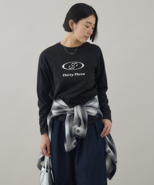 Paradise Picnic（パラダイスピクニック）の「33℃ メタリックロゴTシャツ（Tシャツ/カットソー・レディース・ホワイト/ブラック/グリーン・FREE）」の7枚目の写真