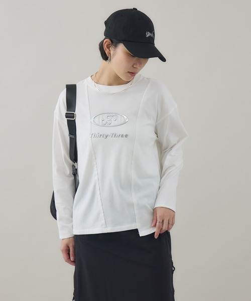 Paradise Picnic（パラダイスピクニック）の「33℃ メタリックロゴTシャツ（Tシャツ/カットソー・レディース・ホワイト/ブラック/グリーン・FREE）」の19枚目の写真