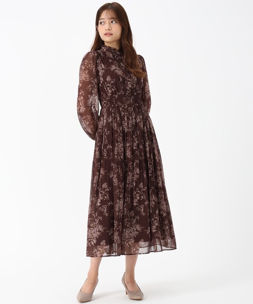 MISCH MASCH（ミッシュマッシュ）の「フラワージュイプリーツワンピース（ワンピース・レディース・ブラウン/レッド/アイボリー・S/M）」の6枚目の写真