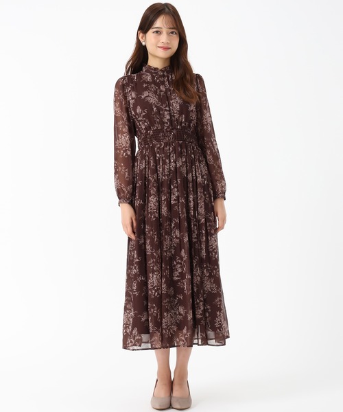 MISCH MASCH（ミッシュマッシュ）の「フラワージュイプリーツワンピース（ワンピース・レディース・ブラウン/レッド/アイボリー・S/M）」の7枚目の写真