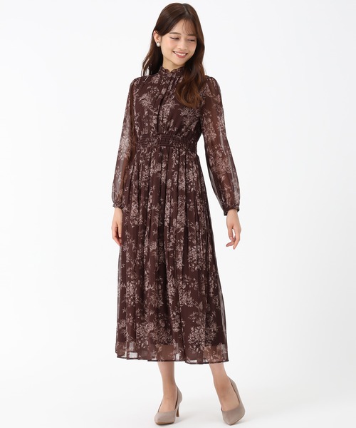 MISCH MASCH（ミッシュマッシュ）の「フラワージュイプリーツワンピース（ワンピース・レディース・ブラウン/レッド/アイボリー・S/M）」の8枚目の写真