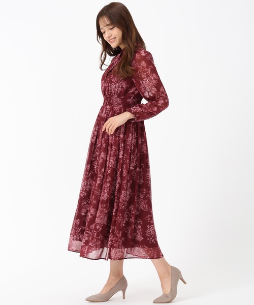 MISCH MASCH（ミッシュマッシュ）の「フラワージュイプリーツワンピース（ワンピース・レディース・ブラウン/レッド/アイボリー・S/M）」の12枚目の写真