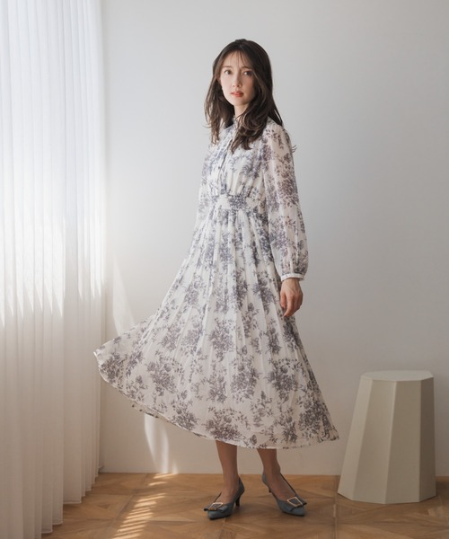 majeマージュ スヒャンドレス マジュプリーツ ワンピース 2025秋冬新作 フラワージュイプリーツワンピース（ワンピース）｜MISCH
