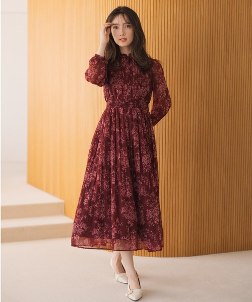 セール】2025秋冬新作 フラワージュイプリーツワンピース（ワンピース