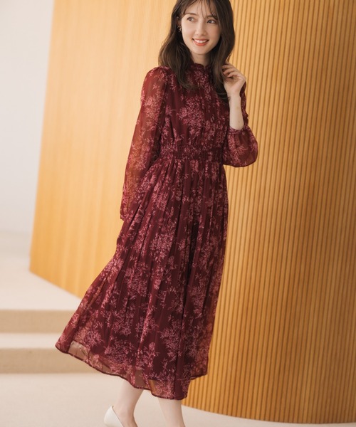 セール】2025秋冬新作 フラワージュイプリーツワンピース（ワンピース