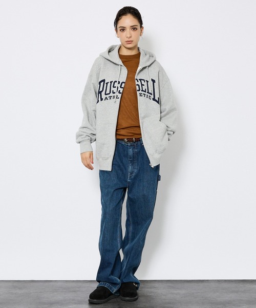 Russell Athletic(ラッセルアスレティック)の「【RUSSELL ATHLETIC/ラッセル アスレチック】フロントロゴスウェットジップフーディー/ユニセックス(パーカー・メンズ・ネイビー/グレー/ブラウン・M/L/XL)」の8枚目の写真