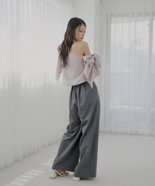 Chico（チコ）の「【SALON by Chico】アシメデザインビッグリボンシャツ（シャツ/ブラウス・レディース・グレー系その他2/ピンク/ホワイト・FREE）」の12枚目の写真