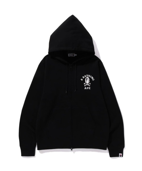 A BATHING APE パーカー パイレーツクロスボーン ブラック APE CROSSBONE COLLEGE ZIP HOODIE（パーカー）｜A BATHING APE