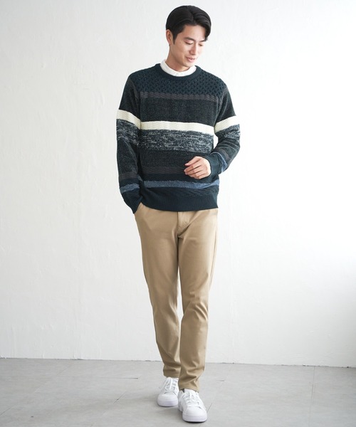 ikka(イッカ)の「モールミックスボーダーニット(ニット/セーター・メンズ・ワイン/ブラック/ネイビー/グリーン・M/XL/L/S)」の18枚目の写真