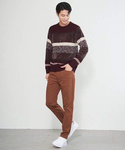 ikka(イッカ)の「モールミックスボーダーニット(ニット/セーター・メンズ・ワイン/ブラック/ネイビー/グリーン・M/XL/L/S)」の6枚目の写真