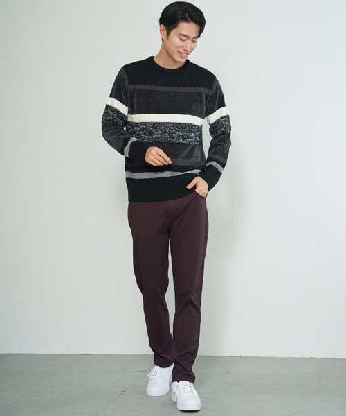 ikka(イッカ)の「モールミックスボーダーニット(ニット/セーター・メンズ・ワイン/ブラック/ネイビー/グリーン・M/XL/L/S)」の8枚目の写真