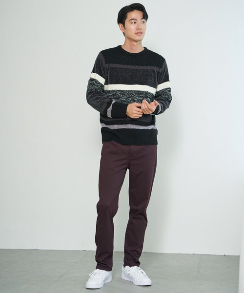 ikka(イッカ)の「モールミックスボーダーニット(ニット/セーター・メンズ・ワイン/ブラック/ネイビー/グリーン・M/XL/L/S)」の9枚目の写真