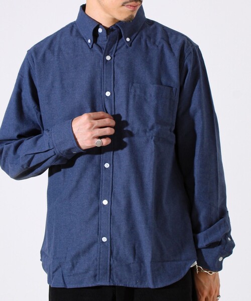 GLOSTER（グロスター）の「＜つぶし衿＞U.S.COTTON混 ボタンダウンネルシャツ（シャツ/ブラウス・メンズ・チャコールグレー/ネイビー/サックスブルー/ピンク・M/L/XL）」の7枚目の写真