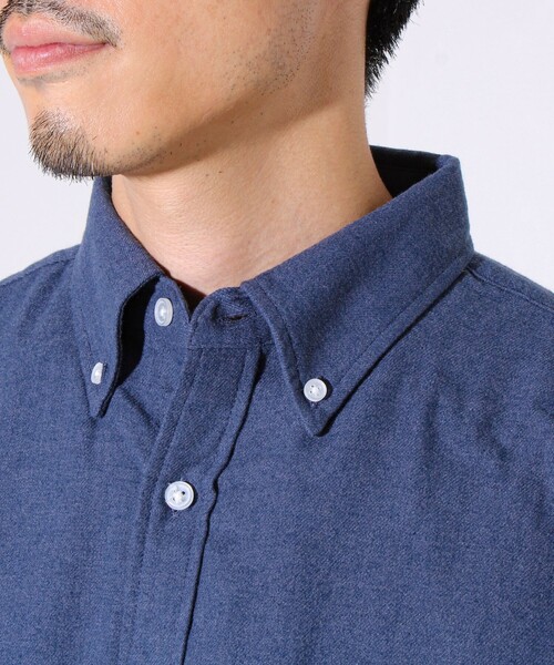 GLOSTER（グロスター）の「＜つぶし衿＞U.S.COTTON混 ボタンダウンネルシャツ（シャツ/ブラウス・メンズ・チャコールグレー/ネイビー/サックスブルー/ピンク・M/L/XL）」の12枚目の写真