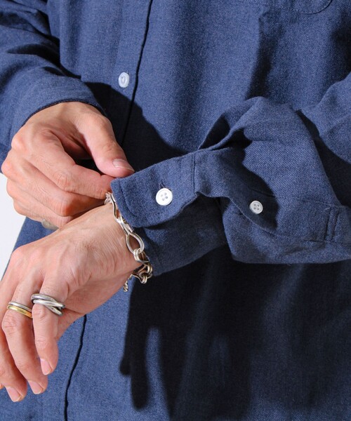 GLOSTER（グロスター）の「＜つぶし衿＞U.S.COTTON混 ボタンダウンネルシャツ（シャツ/ブラウス・メンズ・チャコールグレー/ネイビー/サックスブルー/ピンク・M/L/XL）」の13枚目の写真