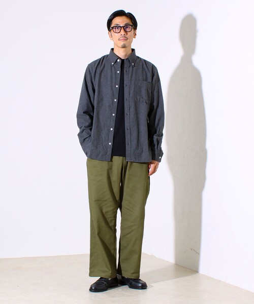 GLOSTER（グロスター）の「＜つぶし衿＞U.S.COTTON混 ボタンダウンネルシャツ（シャツ/ブラウス・メンズ・チャコールグレー/ネイビー/サックスブルー/ピンク・M/L/XL）」の18枚目の写真