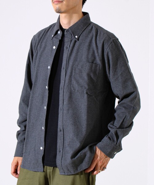 GLOSTER（グロスター）の「＜つぶし衿＞U.S.COTTON混 ボタンダウンネルシャツ（シャツ/ブラウス・メンズ・チャコールグレー/ネイビー/サックスブルー/ピンク・M/L/XL）」の20枚目の写真