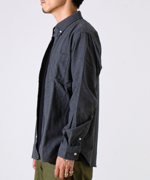 GLOSTER（グロスター）の「＜つぶし衿＞U.S.COTTON混 ボタンダウンネルシャツ（シャツ/ブラウス・メンズ・チャコールグレー/ネイビー/サックスブルー/ピンク・M/L/XL）」の21枚目の写真