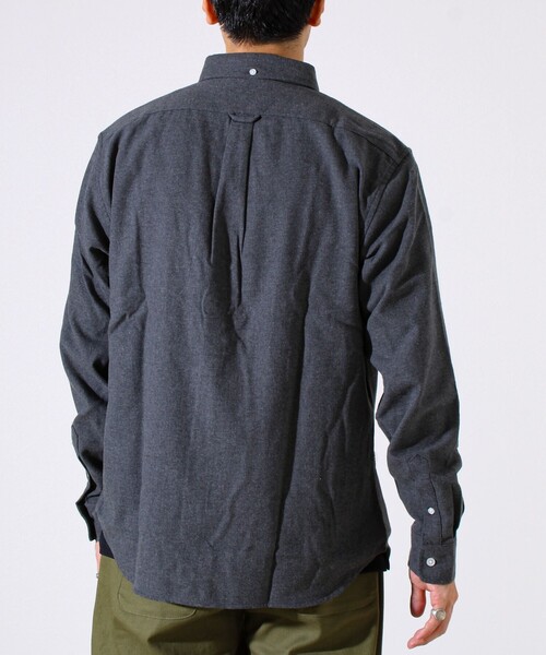 GLOSTER（グロスター）の「＜つぶし衿＞U.S.COTTON混 ボタンダウンネルシャツ（シャツ/ブラウス・メンズ・チャコールグレー/ネイビー/サックスブルー/ピンク・M/L/XL）」の22枚目の写真