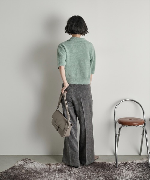 THE YOn(ザヨン)の「フェザーニットポロカーデ(カーディガン/ボレロ・レディース・アイボリー/ミント/ブラック/プラム・FREE)」の16枚目の写真
