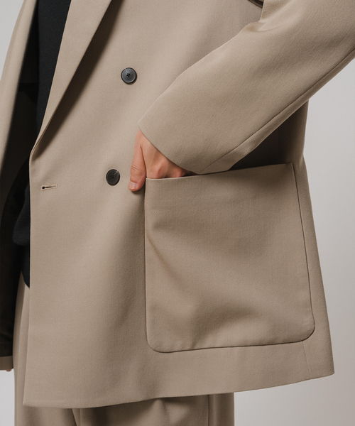 EDIFICE（エディフィス）の「VISTO ギャバ ダブル ジャケット【セットアップ着用可】（テーラードジャケット・メンズ・ブラック/ベージュ・LARGE/MEDIUM/SMALL）」の16枚目の写真