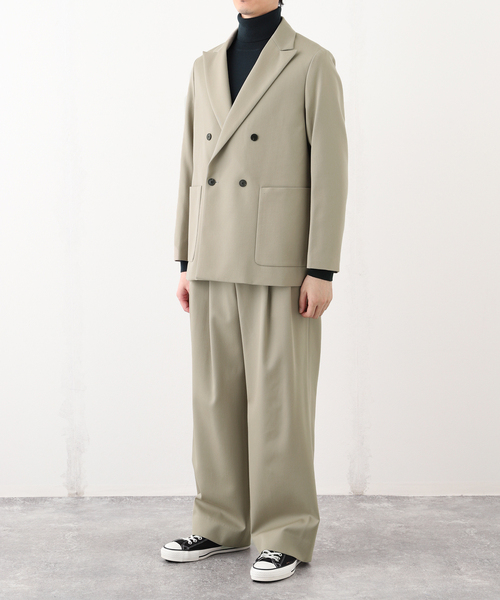 EDIFICE（エディフィス）の「VISTO ギャバ ダブル ジャケット【セットアップ着用可】（テーラードジャケット・メンズ・ブラック/ベージュ・LARGE/MEDIUM/SMALL）」の6枚目の写真