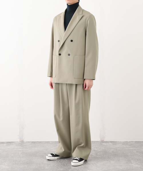 EDIFICE（エディフィス）の「VISTO ギャバ ダブル ジャケット【セットアップ着用可】（テーラードジャケット・メンズ・ブラック/ベージュ・LARGE/MEDIUM/SMALL）」の7枚目の写真