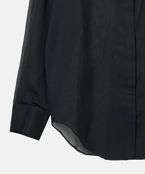 セール】シアーシャツwコントラストカラー / Sheer Shirt w/Contrast
